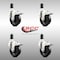 Service Caster 4 Inch 316SS Soft Rubber Swivel 1-3/8 Inch Expanding Stem Caster Set Lock Brake SCC-SS316TTLEX20S414-SRS-138-4 - alternate 1
